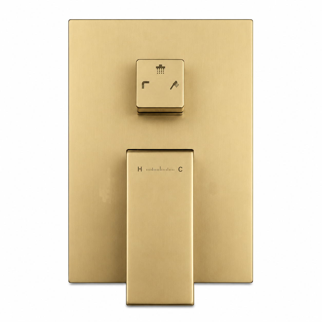 Square Wall-Mounted Concealed 3-Way Shower Valve with Pressure Balancing and Decorative Plate.(Model: iKON-MT603000)