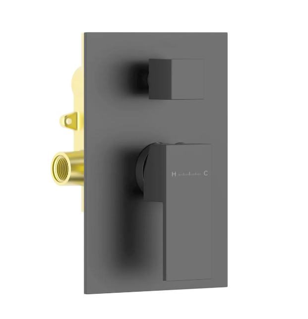 Square Wall-Concealed 2-Way Shower Valve with Trim Plate (Model: iKON-MT602100)