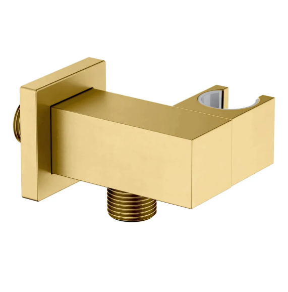 Square Brass Wall Elbow with Adjustable Shower Holder (Model: iKON-WE10)