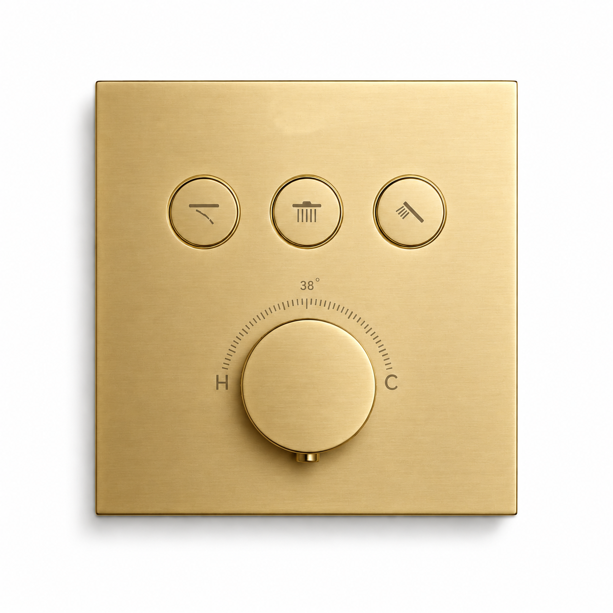 Square Wall-Mounted Concealed 3-Way Thermostatic Shower Valve with Decorative Plate IKON-TST3001
