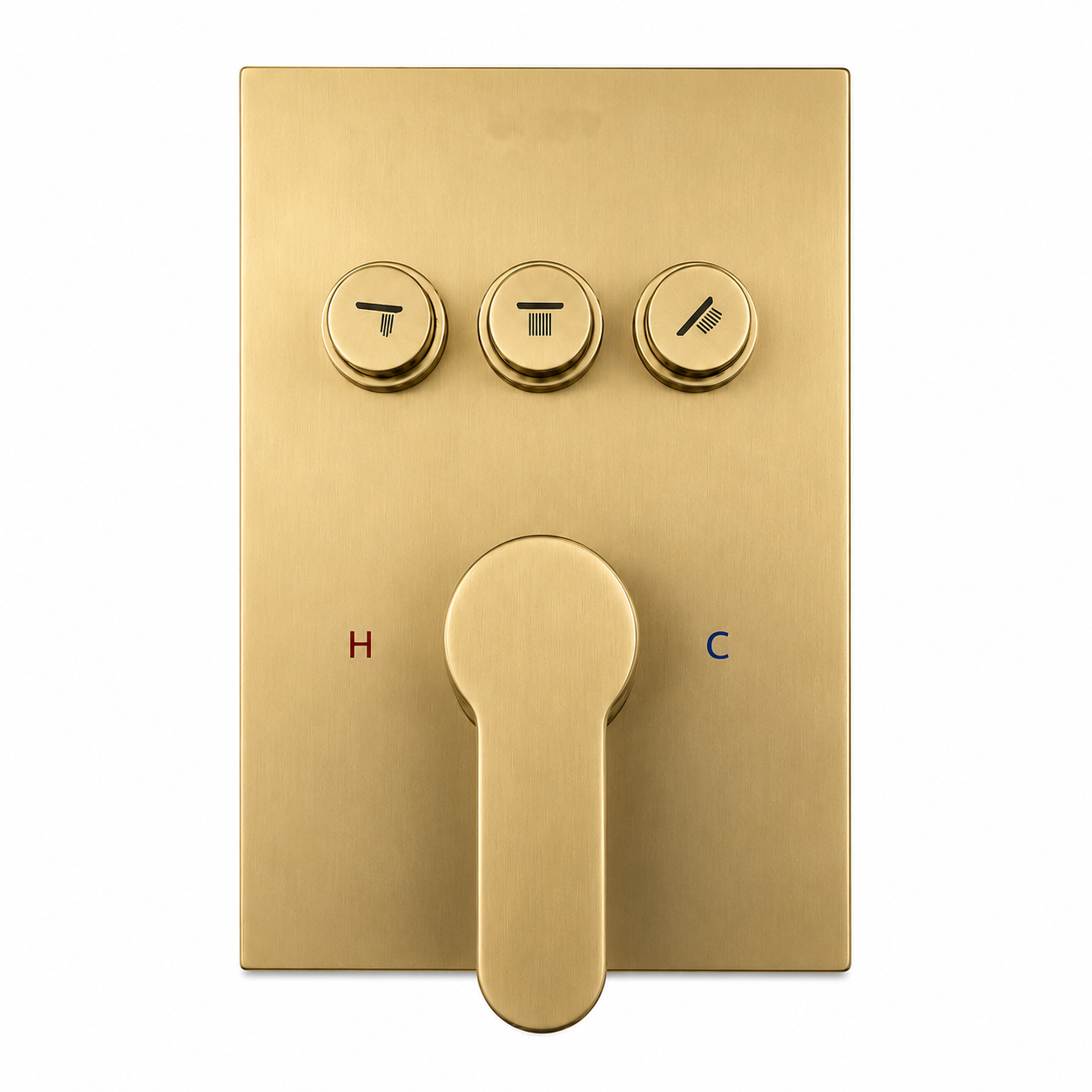 Square Wall-Mounted Concealed 3-Way Shower Valve with Pressure Balancing and Decorative Plate IKON-PBV2000
