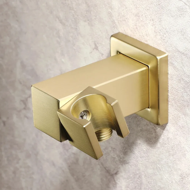 Square Brass Wall Elbow with Adjustable Shower Holder (Model: iKON-WE10)