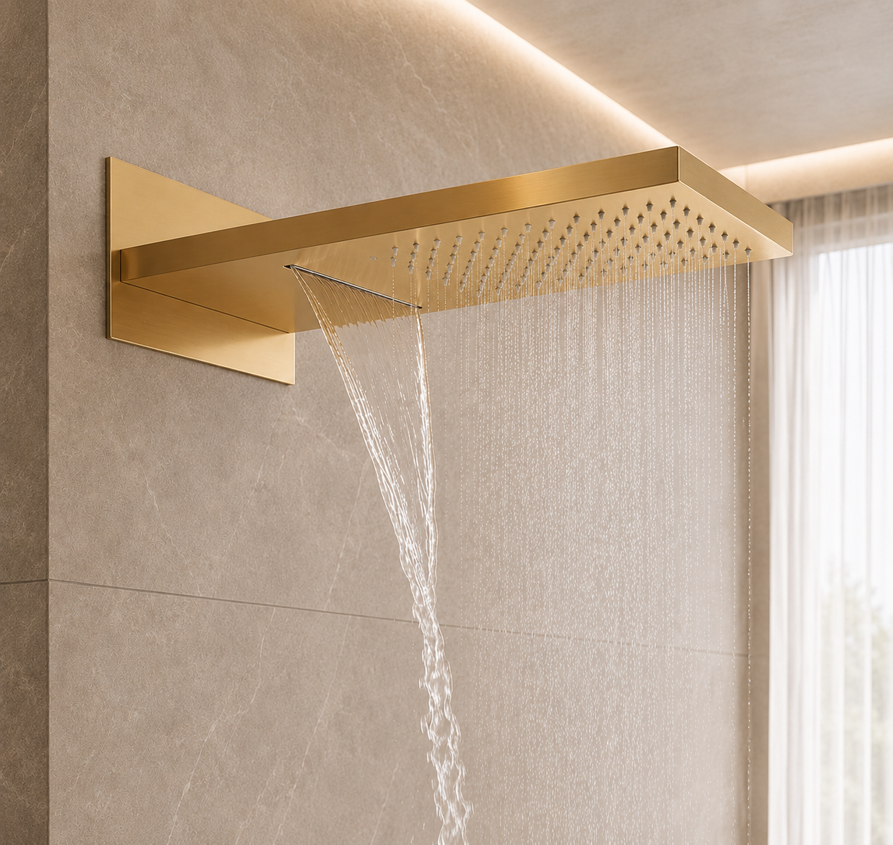2-Function Wall-Mounted Rain & Waterfall Shower Head IKON-SHG2202