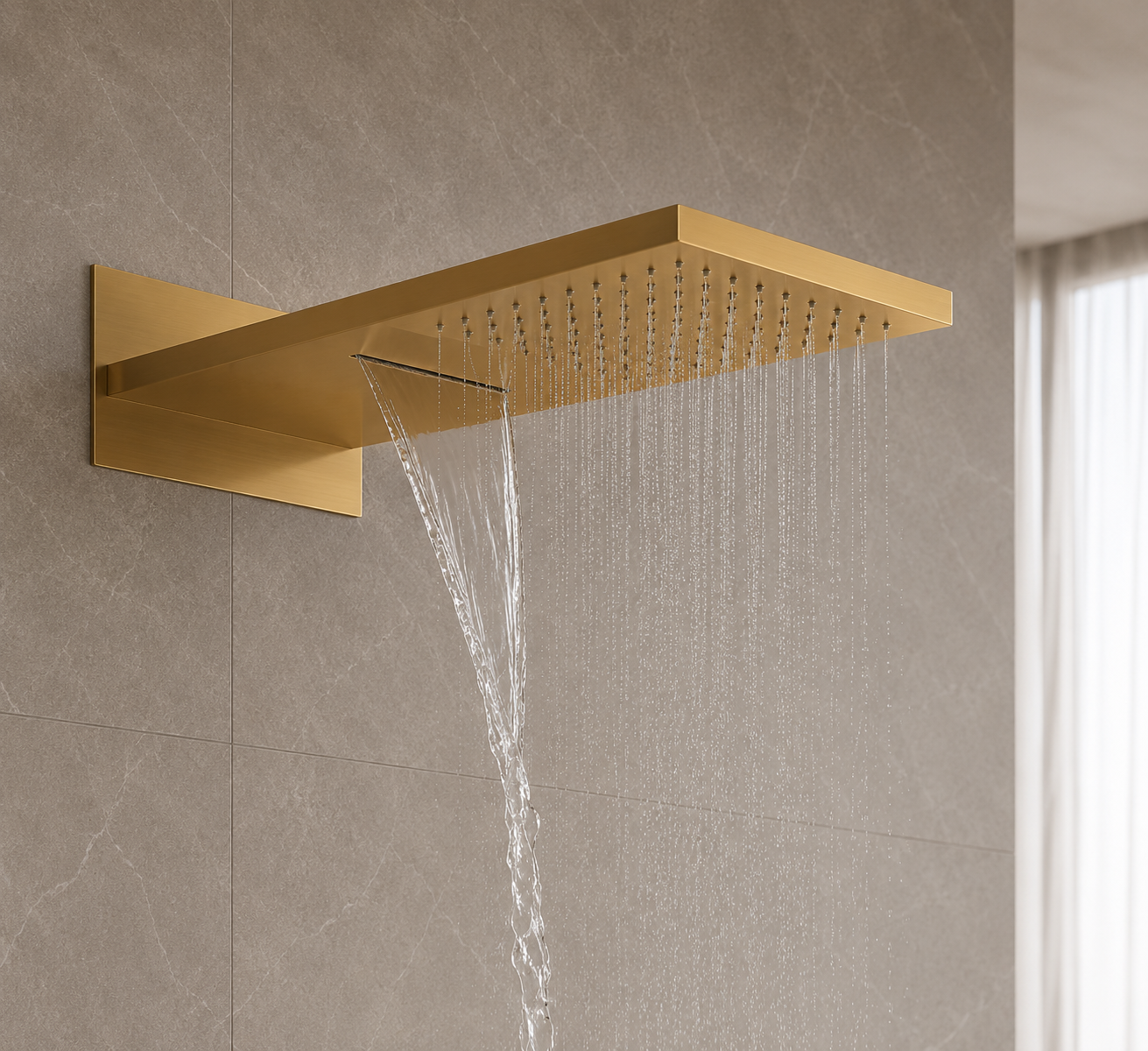 2-Function Wall-Mounted Rain & Waterfall Shower Head IKON-SHG2202