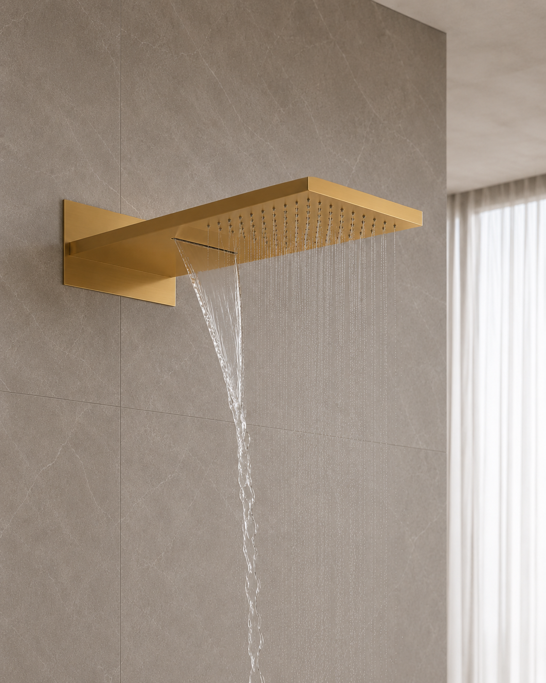 2-Function Wall-Mounted Rain & Waterfall Shower Head IKON-SHG2202