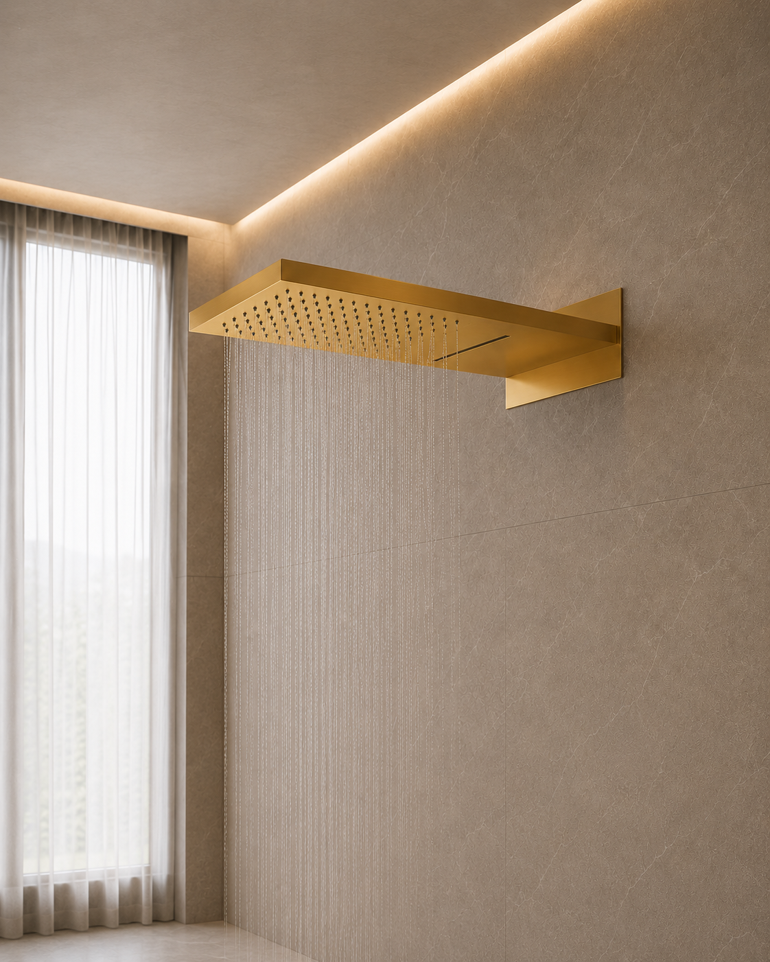 2-Function Wall-Mounted Rain & Waterfall Shower Head IKON-SHG2202