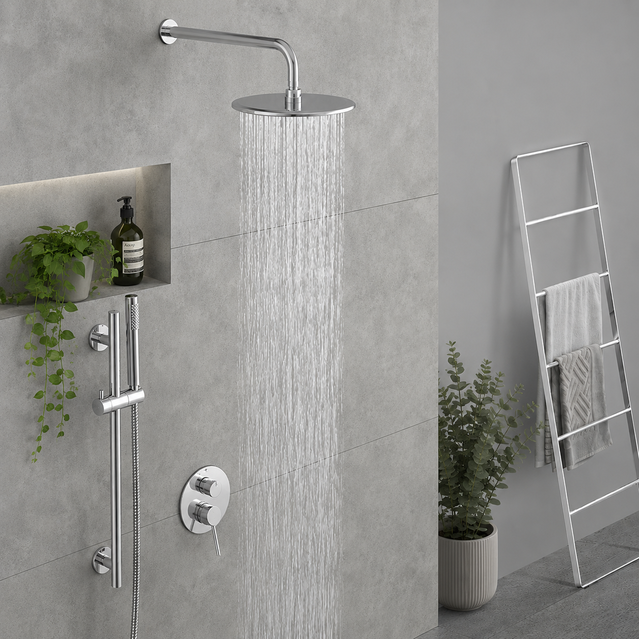 Circular Modern Concealed Wall-Mounted Shower System IKON-AB302004