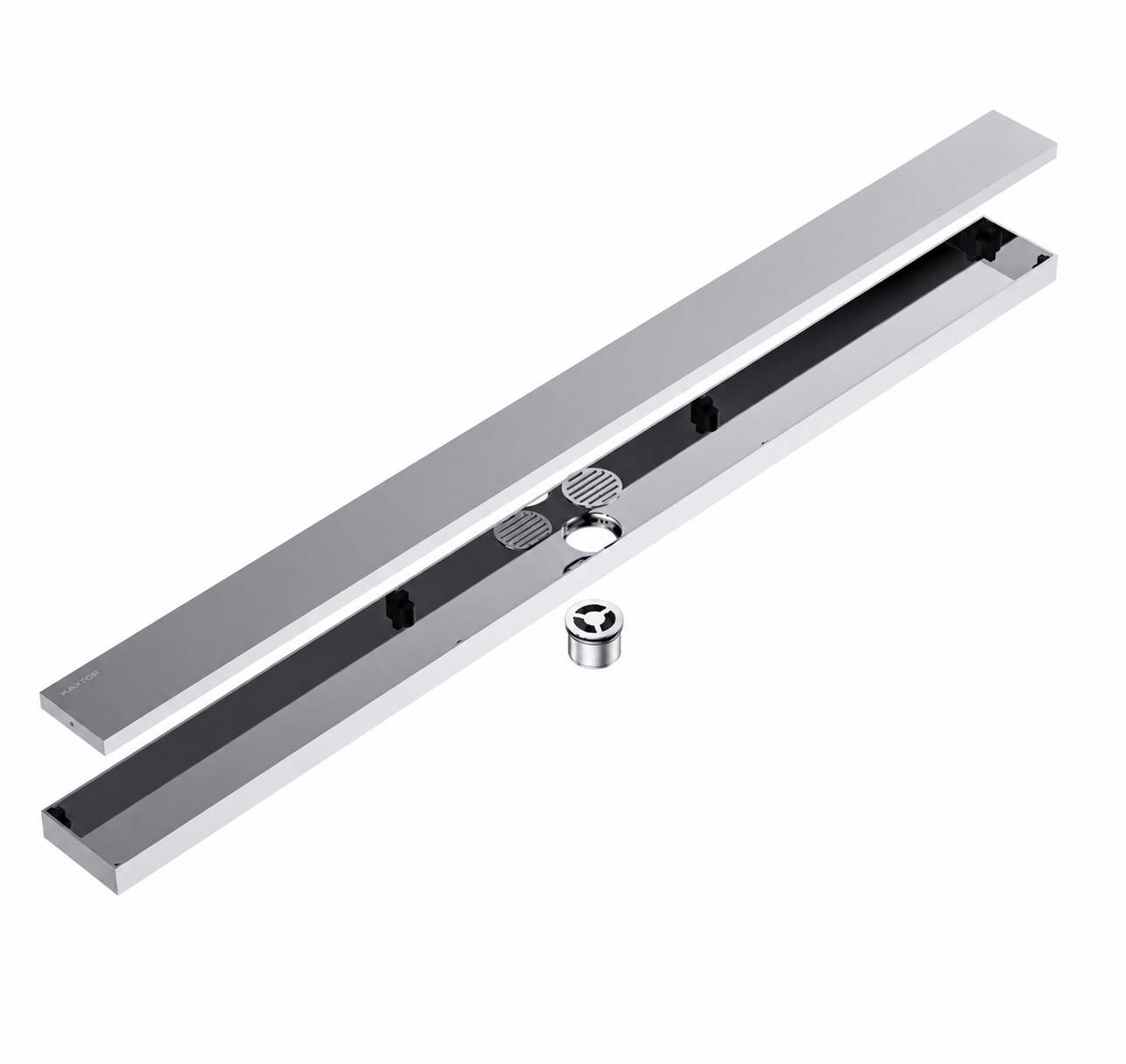 Linear Shower Drain with Anti-Odor Core 23.62"x3.15"x2.32"(600x80x59mm) IKON-BFD21012