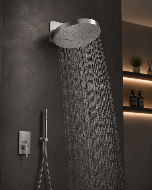 2-Function Round Wall-Mounted Rain & Waterfall Shower Head IKON-SHI063232