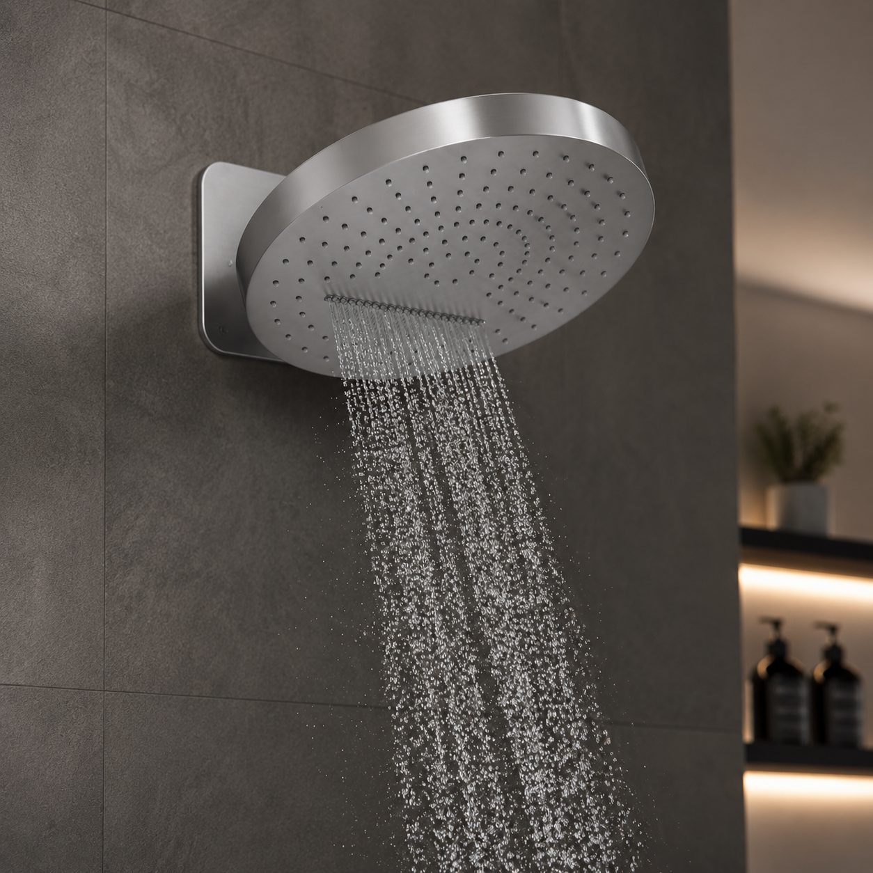 2-Function Round Wall-Mounted Rain & Waterfall Shower Head IKON-SHI063232