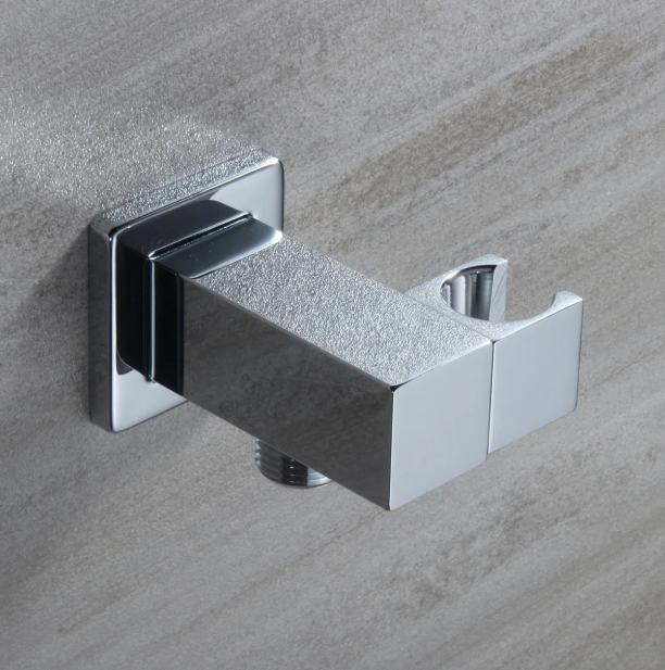 Square Brass Wall Elbow with Adjustable Shower Holder (Model: iKON-WE10)