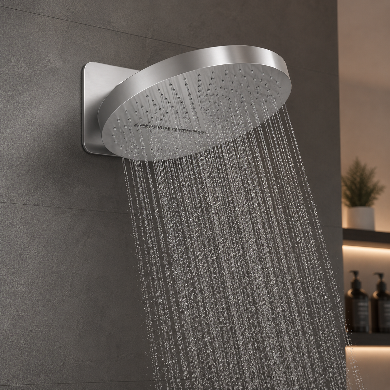 2-Function Round Wall-Mounted Rain & Waterfall Shower Head IKON-SHI063232