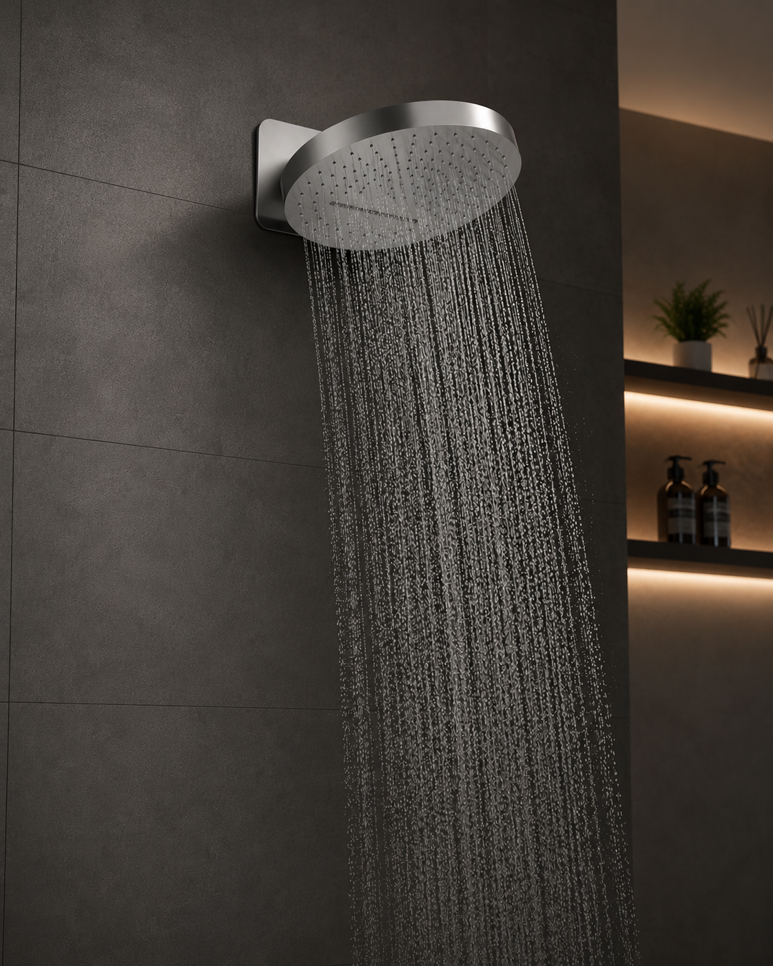 2-Function Round Wall-Mounted Rain & Waterfall Shower Head IKON-SHI063232