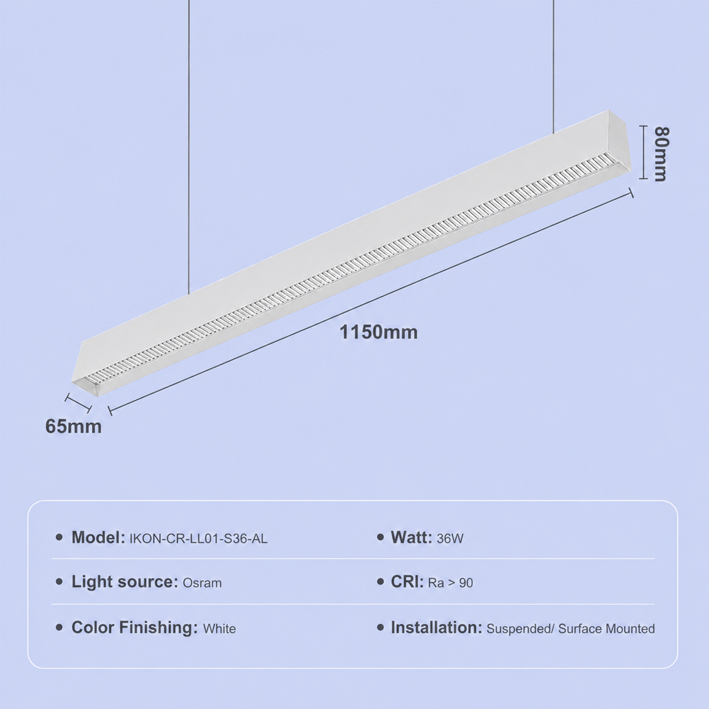 LED Linear Light IKON-CR-LL01-S36-AL