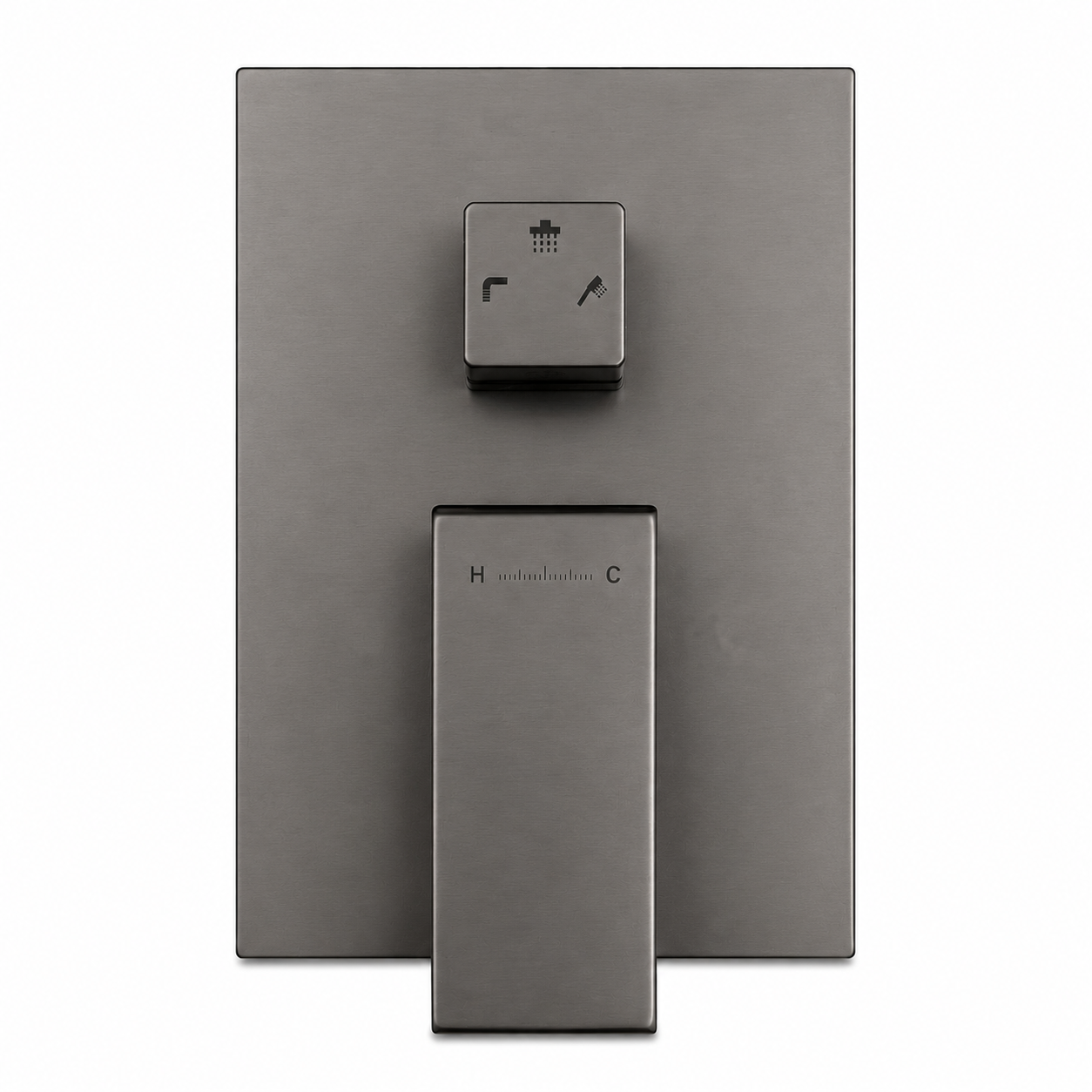 Square Wall-Mounted Concealed 3-Way Shower Valve with Pressure Balancing and Decorative Plate.(Model: iKON-MT603000)