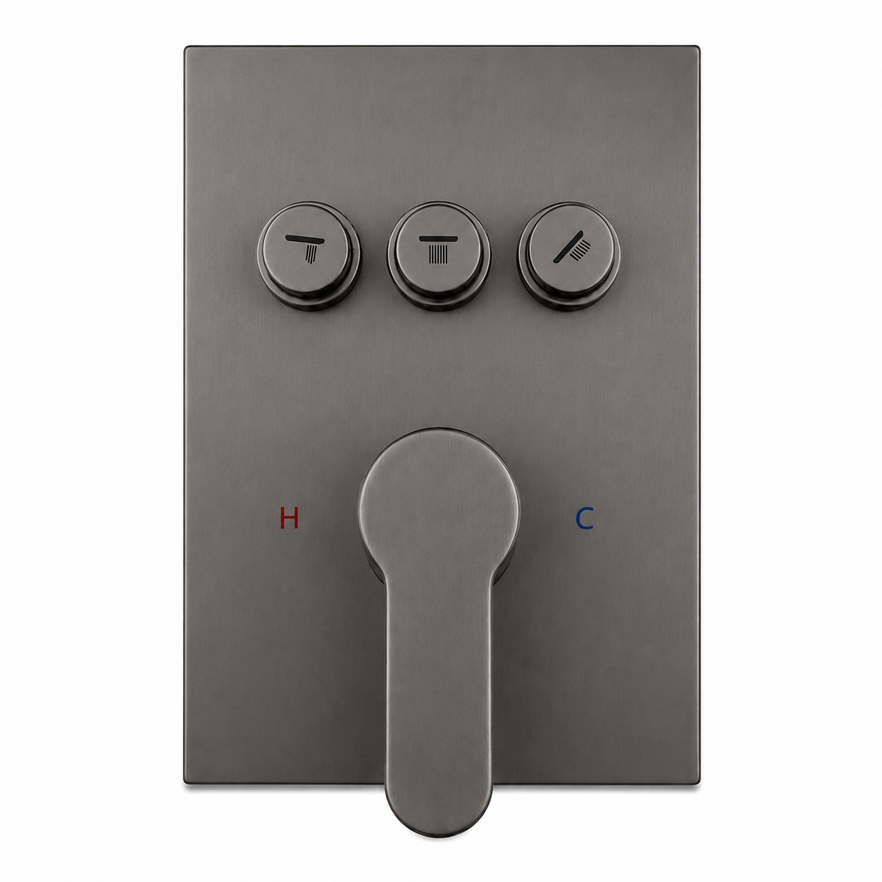 Square Wall-Mounted Concealed 3-Way Shower Valve with Pressure Balancing and Decorative Plate IKON-PBV2000