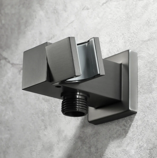 Square Brass Wall Elbow with Adjustable Shower Holder (Model: iKON-WE10)