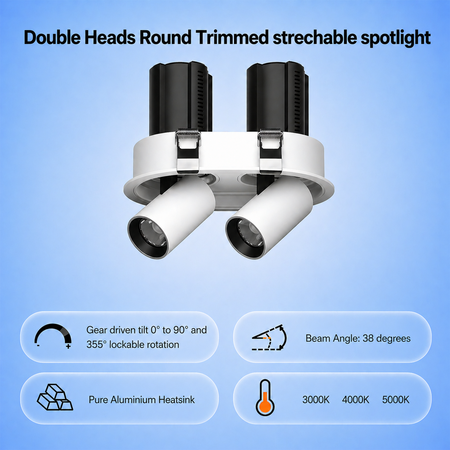 Double Round Trimmed IKON-DL02-10W-2RT