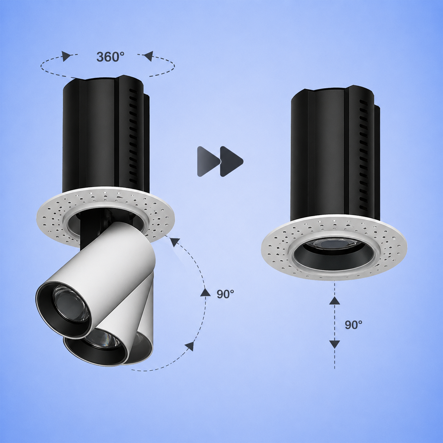 Round Trimless stretchable spotlight IKON-DL02-12W-RTL