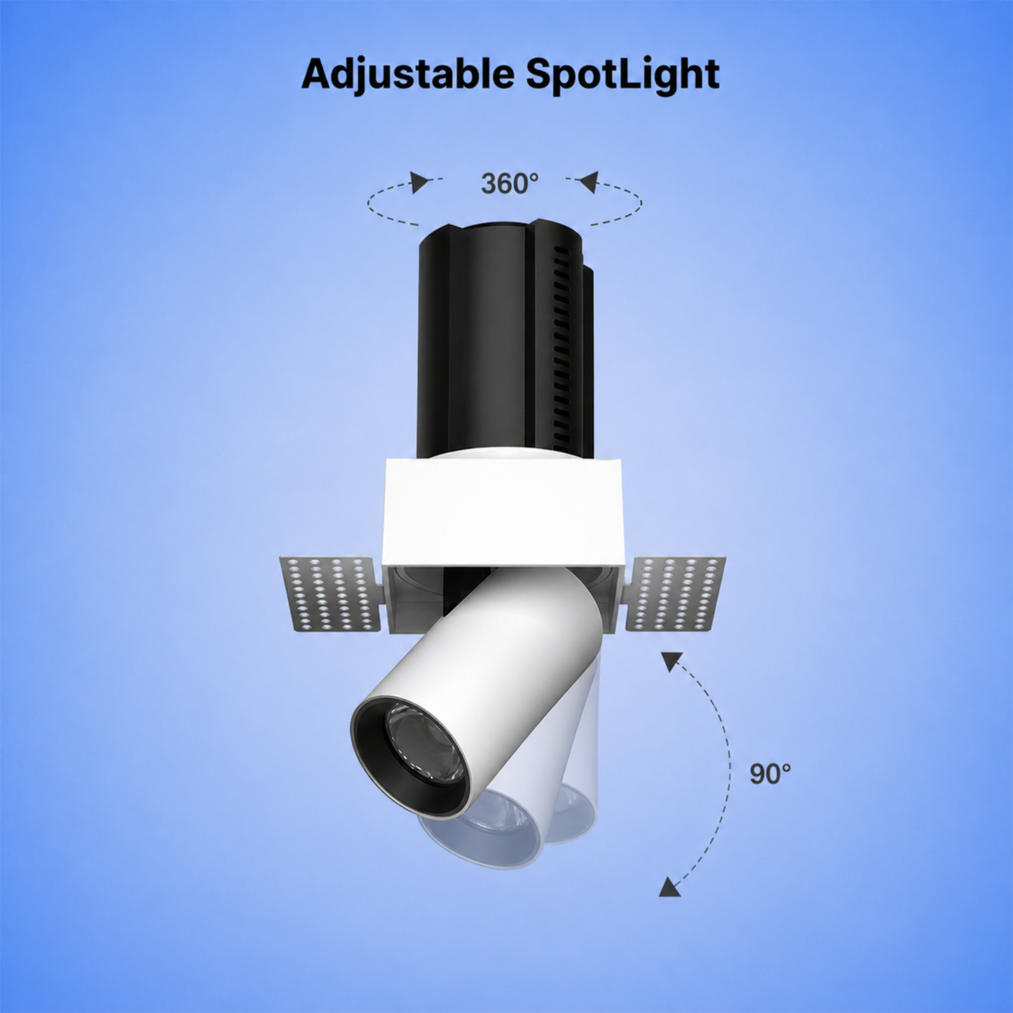 Square Trimless stretchable spotlight IKON-DL02-12W-STL