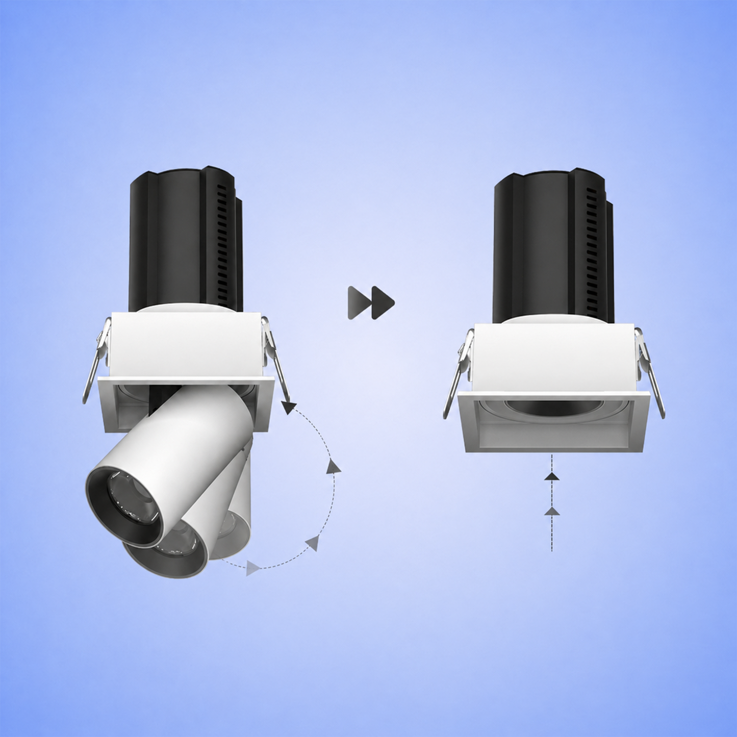 Square Trimmed stretchable spotlight IKON-DL02-12W-ST
