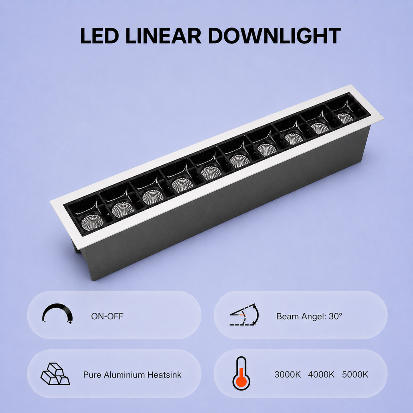 LED Linear Downlight IKON-DL04-12W-T