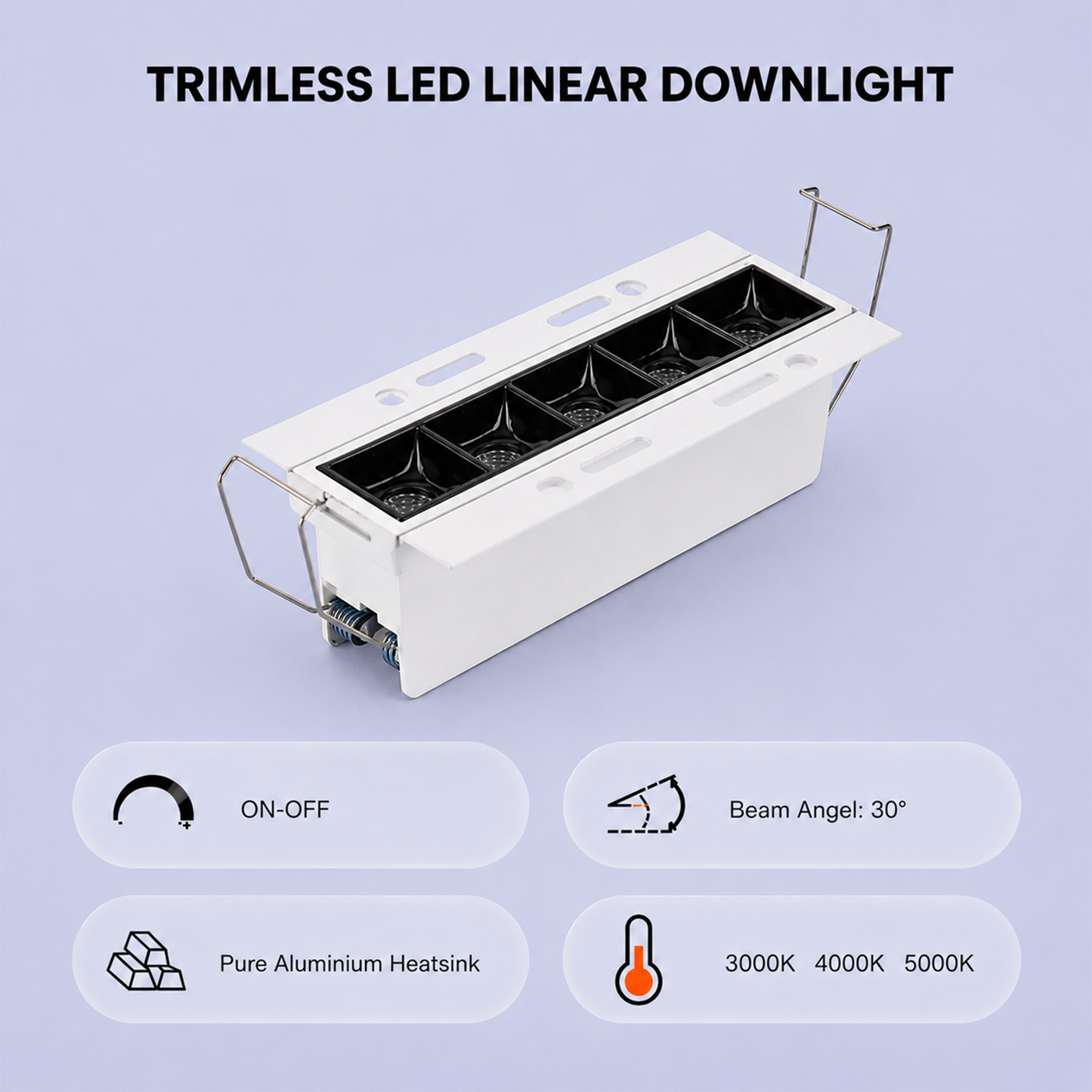 Trimless LED Linear Downlight IKON-DL04-5W-TL