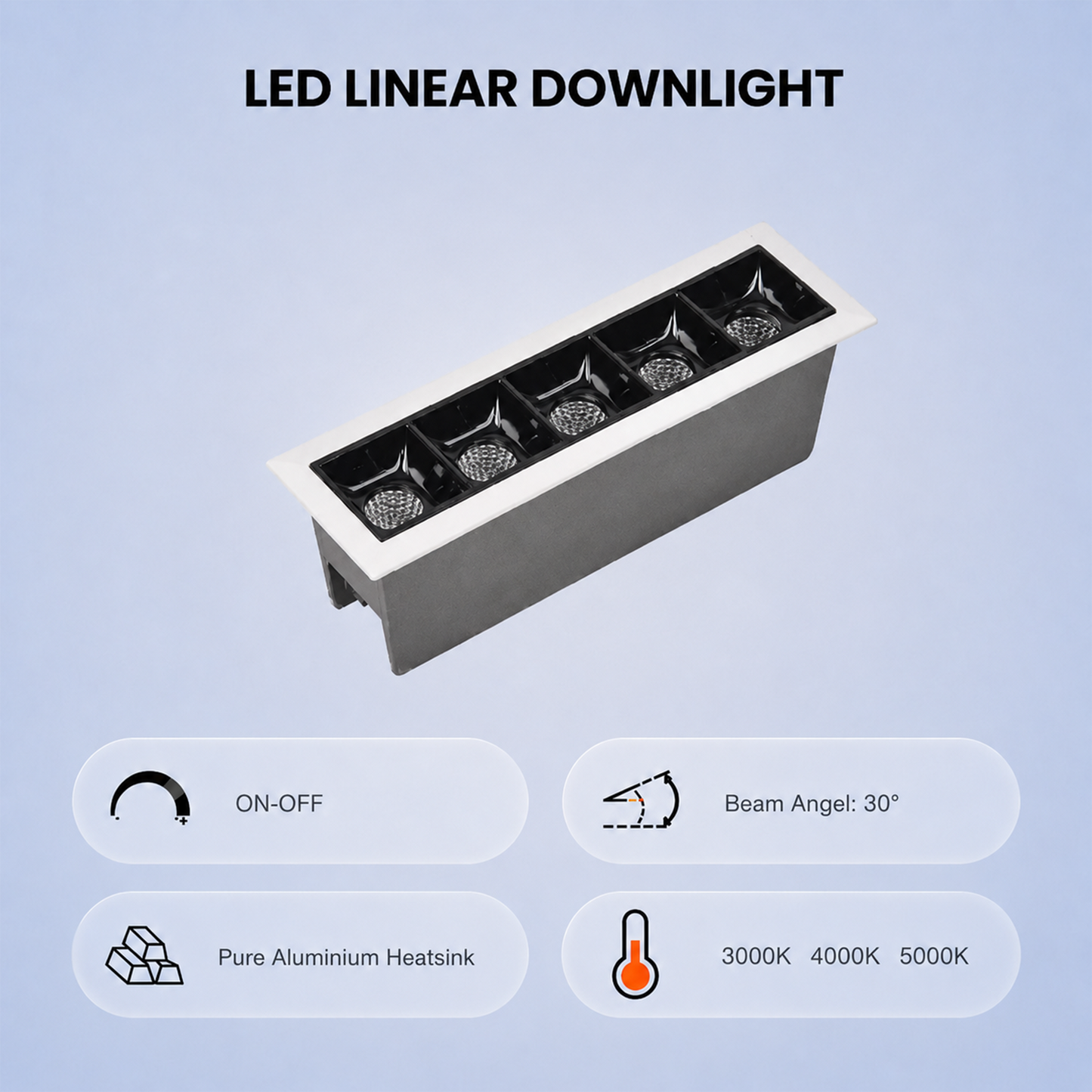 LED Linear Downlight IKON-DL04-5W-T