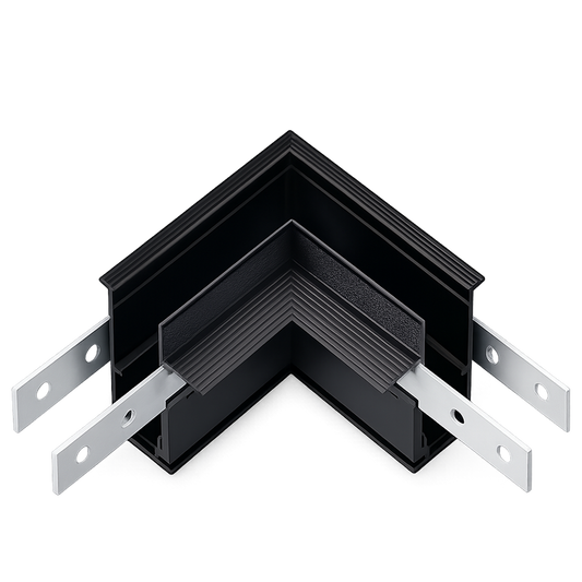 Corner connection for built-in magnetic busbar IKON-MAG-C90-1