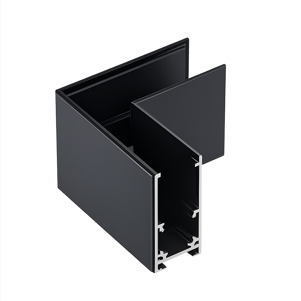 Corner connection for built-in magnetic busbar IKON-MAG-C90-RA