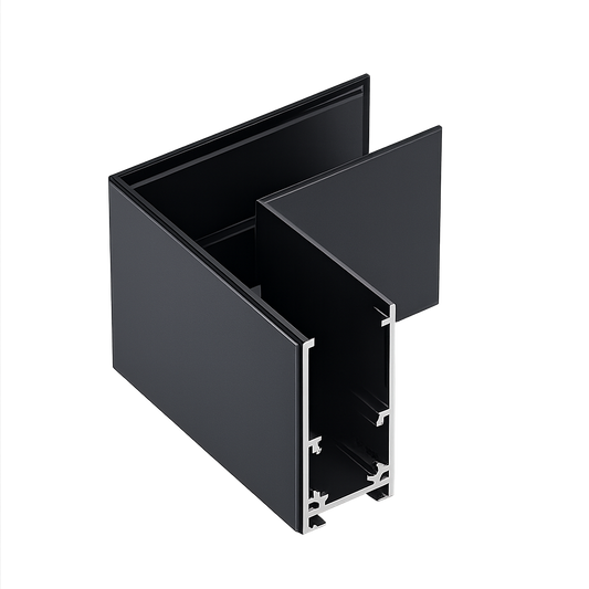 Corner connection for built-in magnetic busbar IKON-MAG-C90-RA