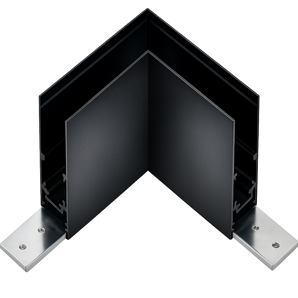 Corner connection for built-in magnetic busbar IKON-MAG-C90-RA