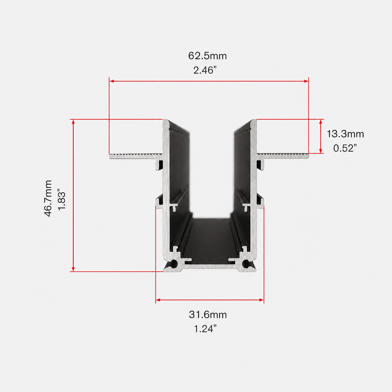 Recessed Magnetic Track Rail IKON-MAG-TR-R-3000