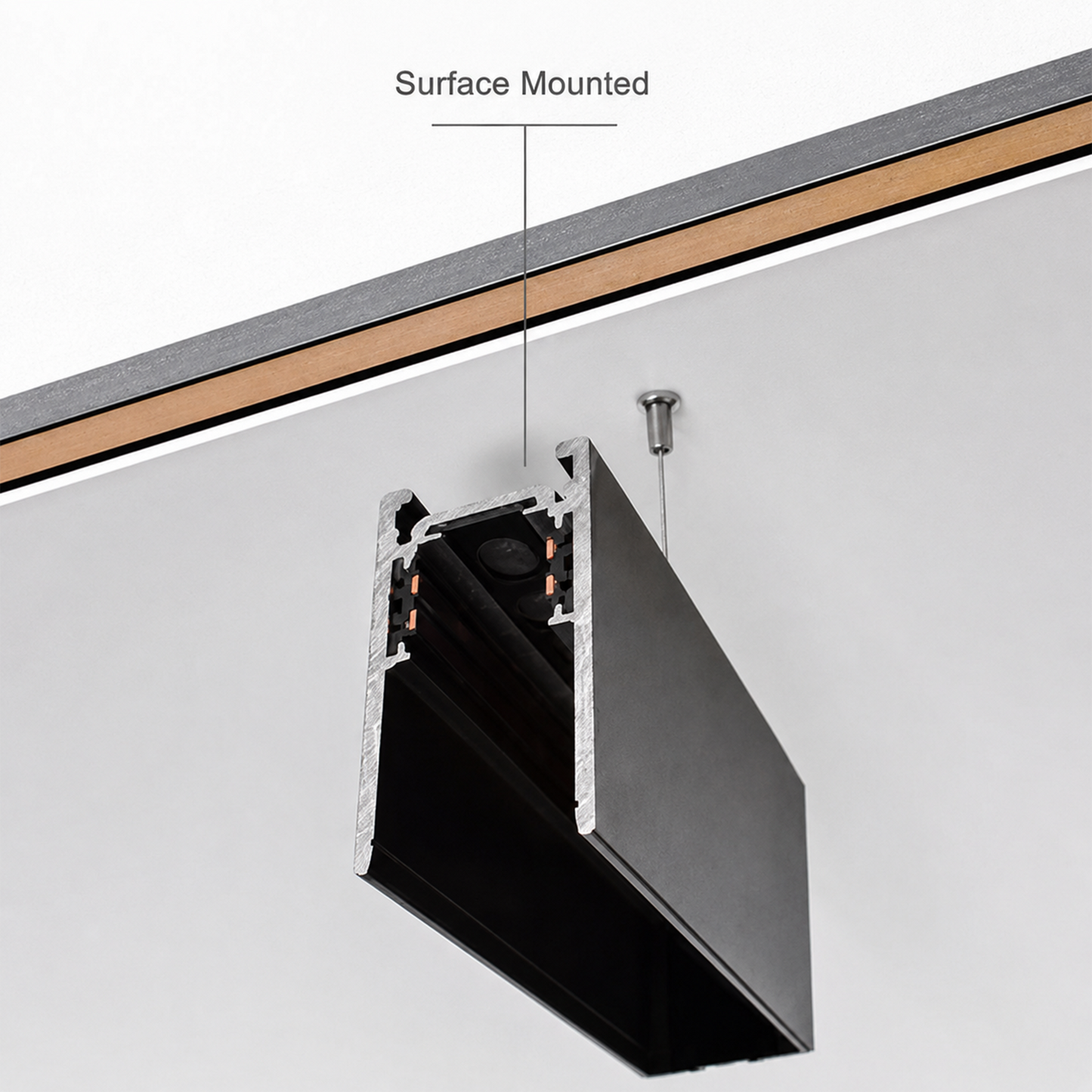 Surface Mounted Magnetic Track Rail IKON-MAG-TR-S-3000