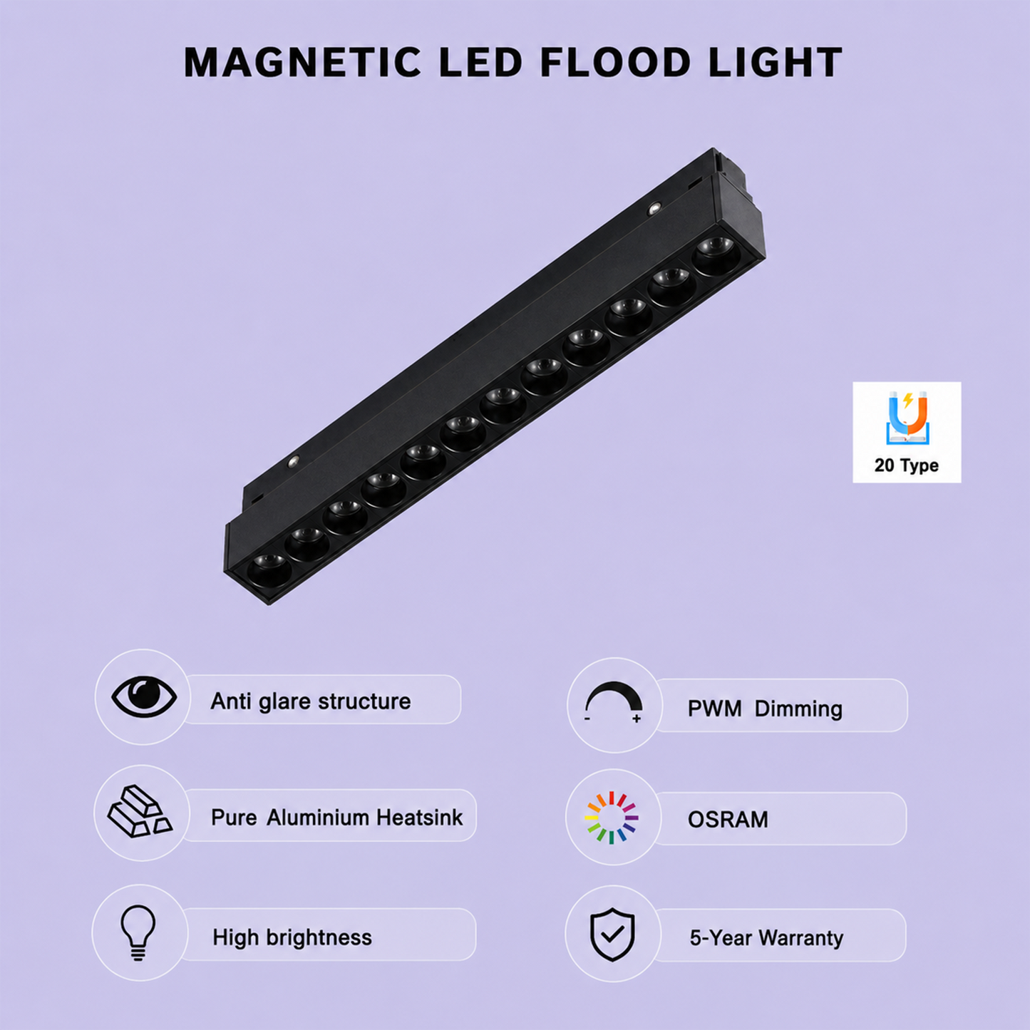 48V Magnetic Grille Light  IKON-MAG01-GL-12W