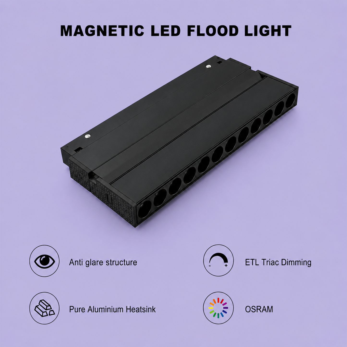 48V Magnetic LED Adjustable Grille Light IKON-MAG01-GLA-12W
