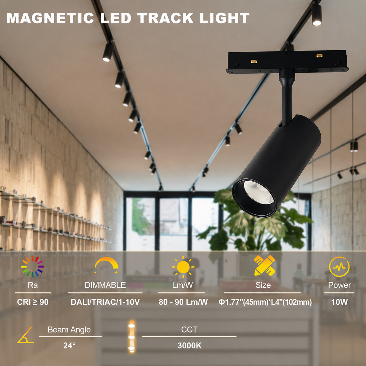 48V Magnetic Track Light IKON-MAG01-TL-10W