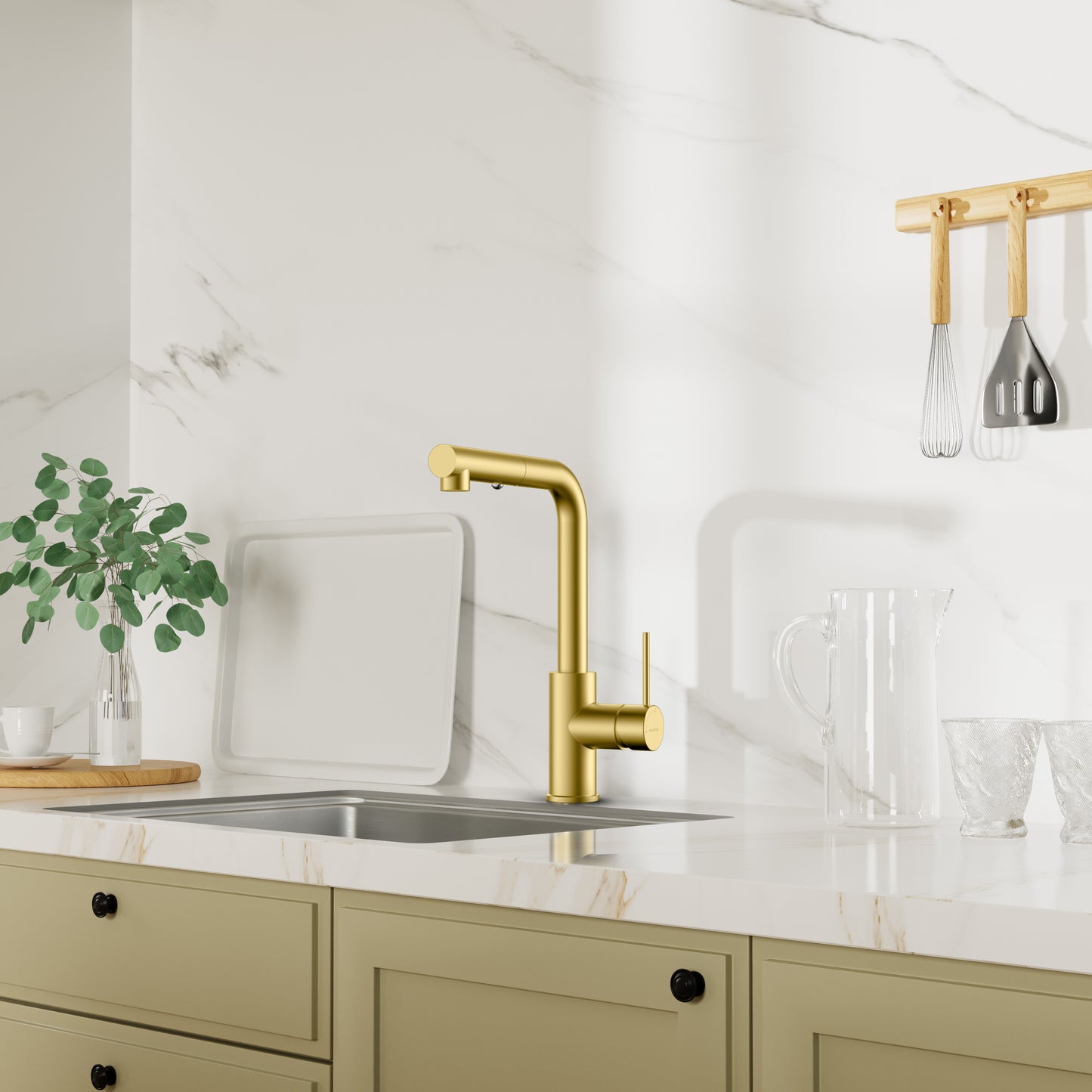 Single Handle Pull-Out Kitchen Faucet (Model: KFB1051A)