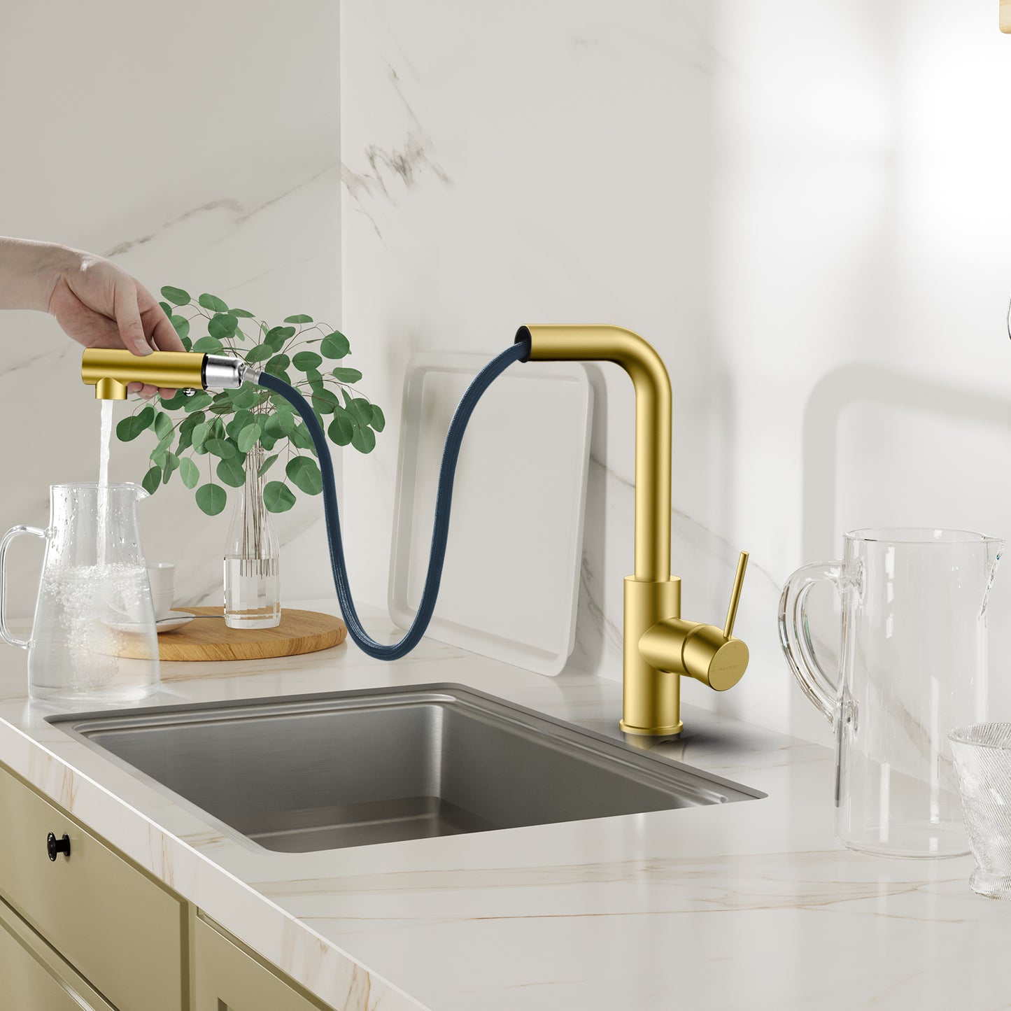Single Handle Pull-Out Kitchen Faucet (Model: KFB1051A)