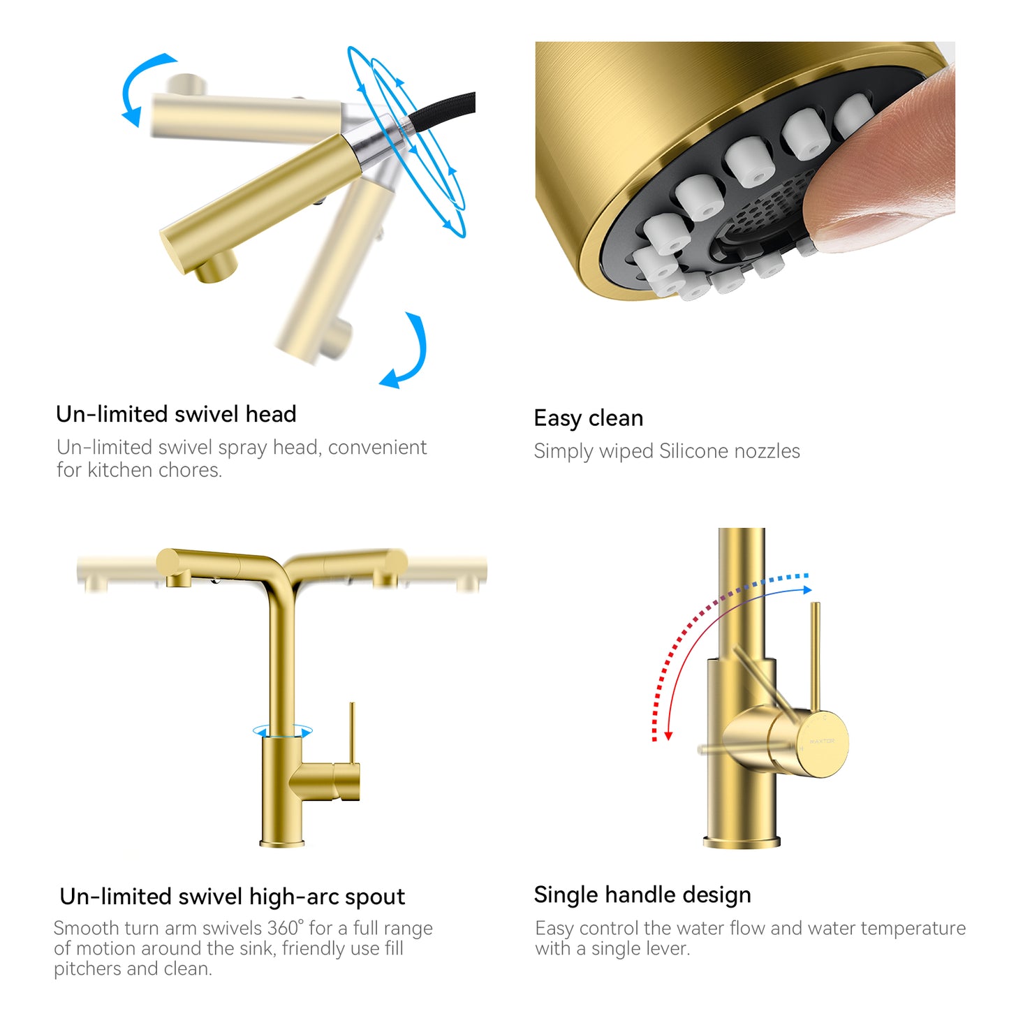 Single Handle Pull-Out Kitchen Faucet (Model: KFB1051A)