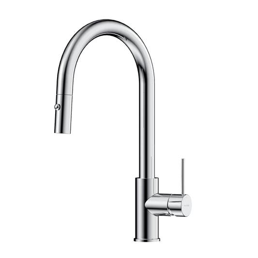 Single Handle High-Arc Solid Brass Pull-Down Kitchen Faucet (Model: iKON-KFB1059)