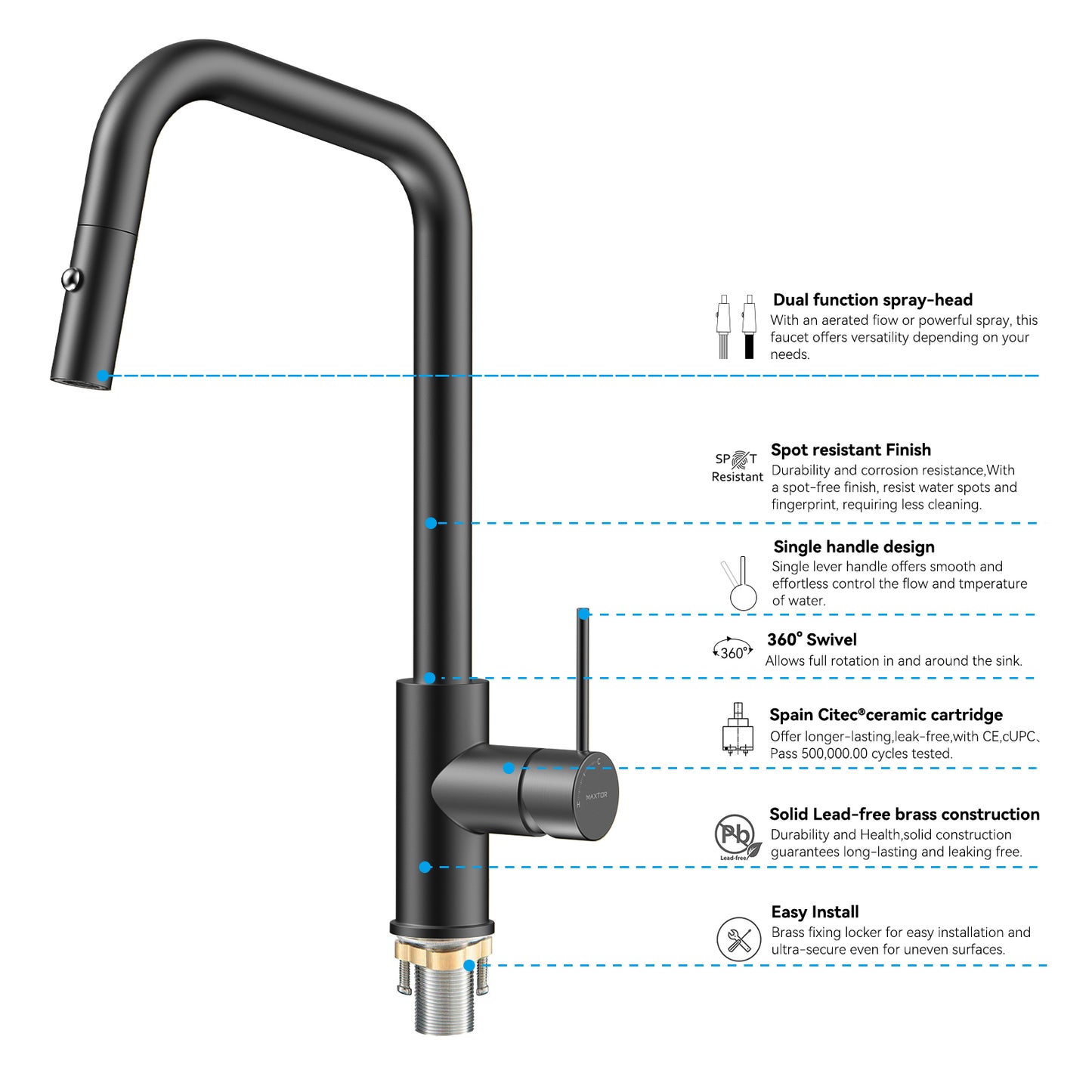 Pull-Down Kitchen Faucet KFB1059C