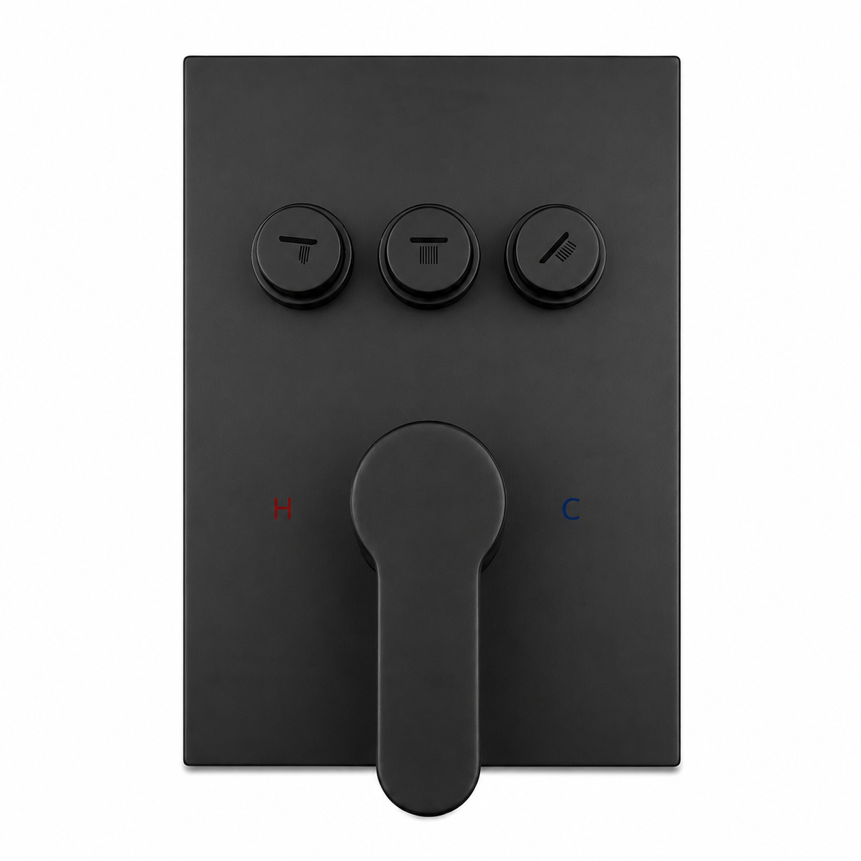 Square Wall-Mounted Concealed 3-Way Shower Valve with Pressure Balancing and Decorative Plate IKON-PBV2000