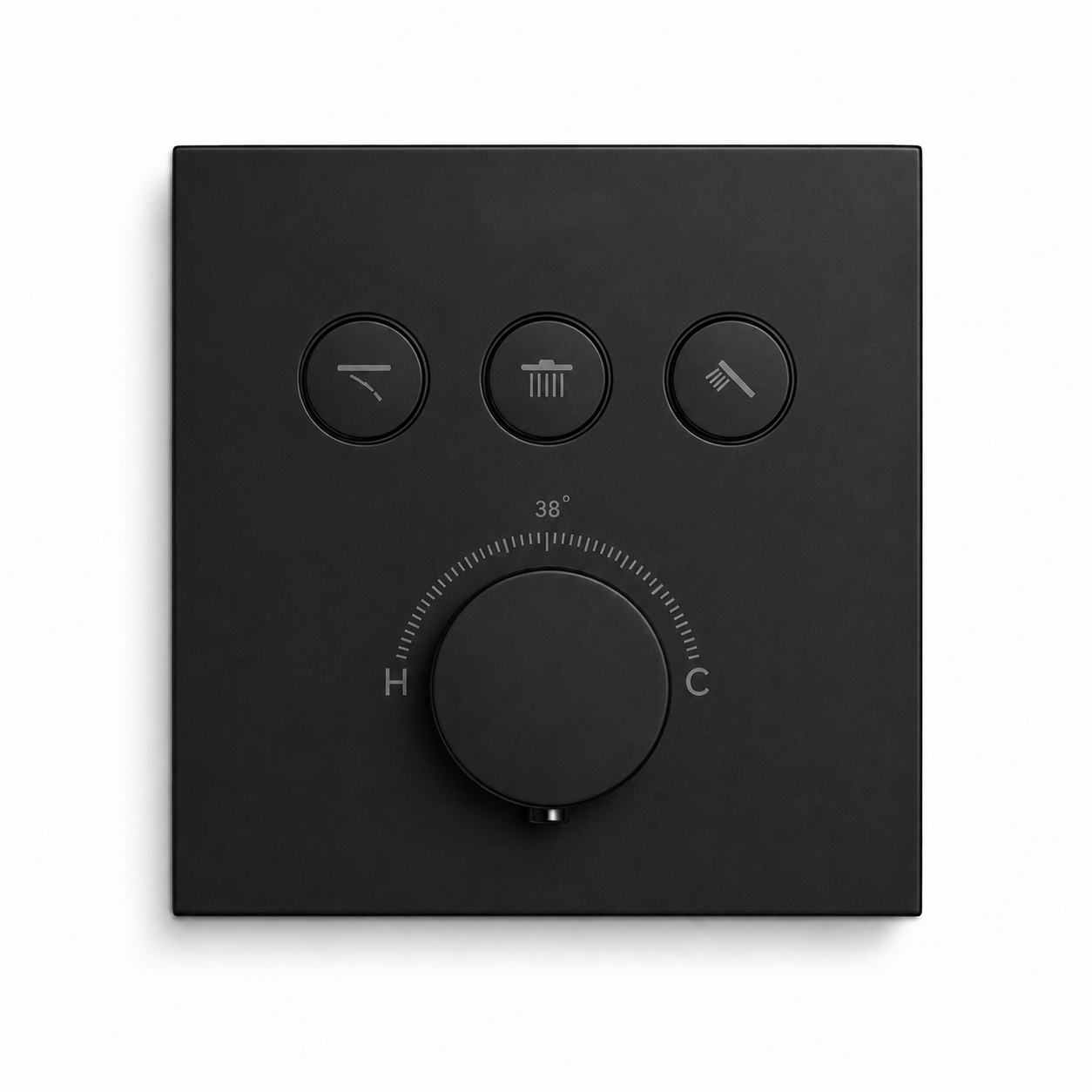 Square Wall-Mounted Concealed 3-Way Thermostatic Shower Valve with Decorative Plate IKON-TST3001