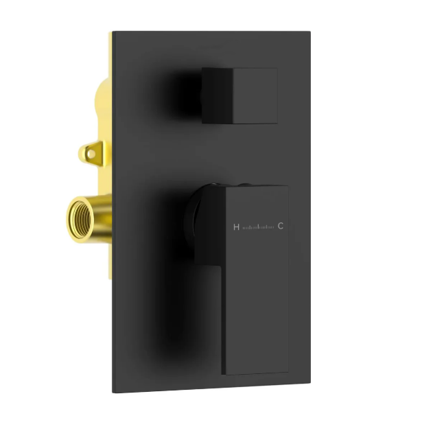 Square Wall-Concealed 2-Way Shower Valve with Trim Plate (Model: iKON-MT602100)