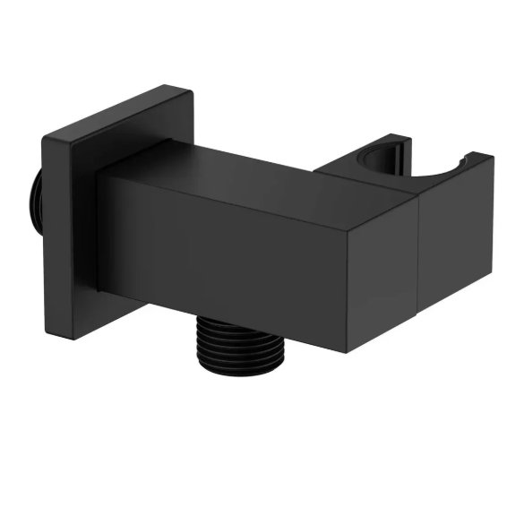 Square Brass Wall Elbow with Adjustable Shower Holder (Model: iKON-WE10)