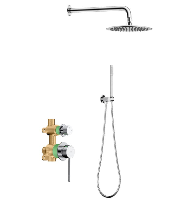 Circular Modern Concealed Wall-Mounted Shower System (Model: iKON-AB302004)