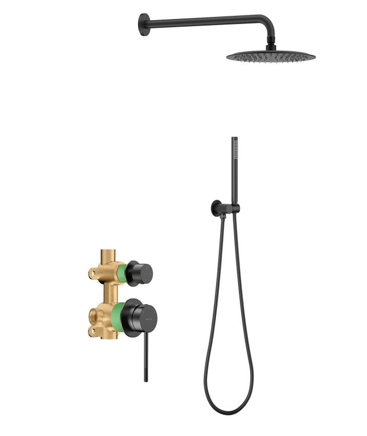 Circular Modern Concealed Wall-Mounted Shower System (Model: iKON-AB302004)