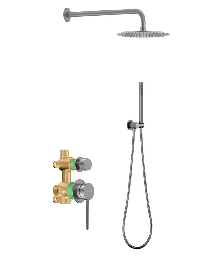 Circular Modern Concealed Wall-Mounted Shower System (Model: iKON-AB302004)